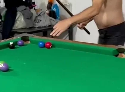 Sr Carmona and Victor Ferraz Playing Naked Billiards