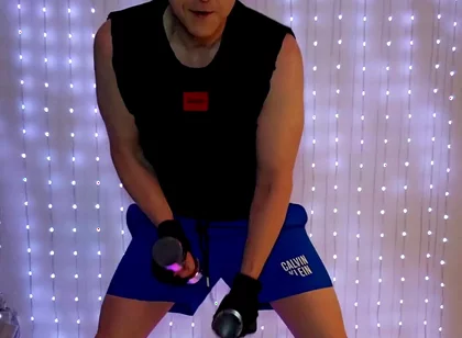 Fitness Workout in Blue Ck Shorts