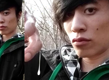 Outdoors, Jon Arteen Masturbates His Tumescent Twink Cock, Ejaculates Cum That Sticks to His Fingers and Slowly Drips.