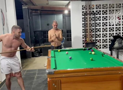 Sr Carmona and Victor Ferraz Playing Naked Billiards
