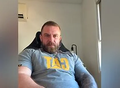 Built Aussie Bloke Edges In Office Chair & Explodes Pov All Over Your Face