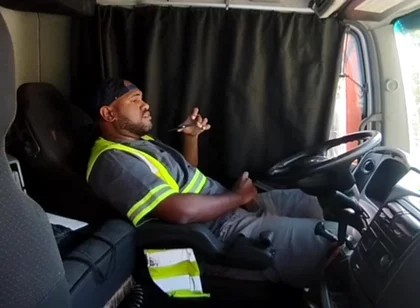 Lunchtime, Alone Inside the Truck.