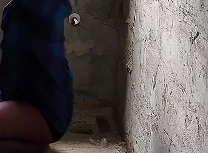 Fucking Ebony Big Wasit Bussy Inside the Toilet of an Uncompleted Building After a Blowjob