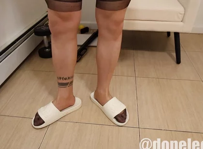 Smelly Back Seamed Rht Stocking Showing and Wanking off!