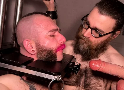 Dildo Throat Fucking and Mouth Streching in Bondage - Gay BDSM with Sir Joshua - Pervertmedia