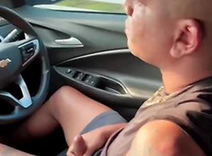 Wanker Jerks In The Car, Pees And Cums On The Street