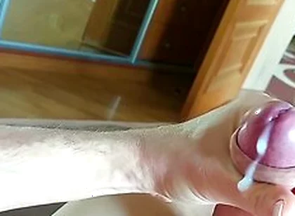 Huge Uncut White Dick Cums Tons Of Cum