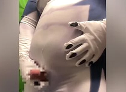 Japanese Chubby Masturbating In A Suit