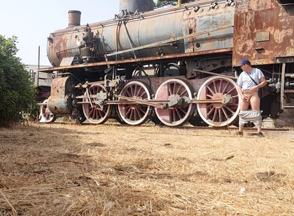 Nude Near an Old Train