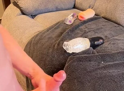 Multiple Masturbation Toys and Multiple Cumshots