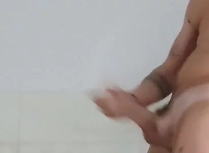 Greek Guy with Huge Cock Is Masturbating at Home