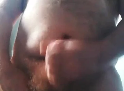 Big British Hairy Daddy Bear Wanking with Cumshot