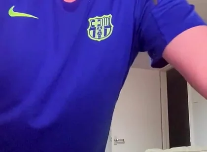 My Blue Football Shirt with Stocking on