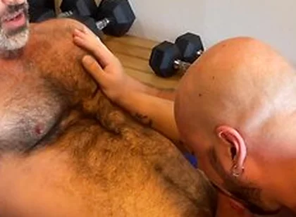 Nipple Play At The Gym With Kev Inspiring & Logan Packard