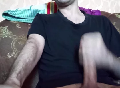 Horny Guy Strocking Big Cock