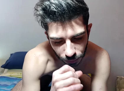 First Time on Video Sucking a Dildo