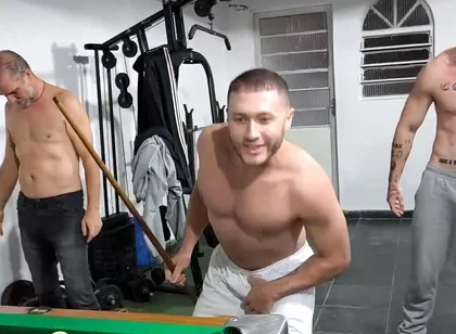 Me, Carmona, Opaido Carmona and Viking De Taubaté Started a Game of Pool Naked