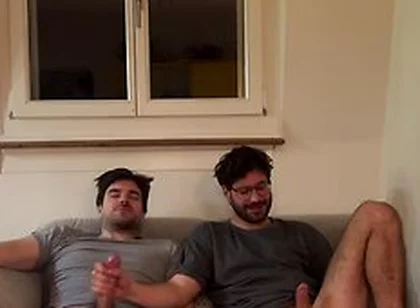 Straight Friend Helps Gay Bro Jerking Of