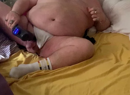 Fat Stepdaddy Wanks with Massage Toy