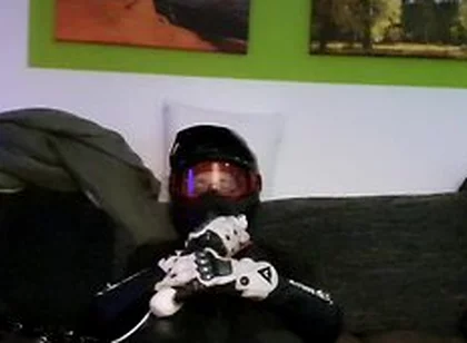 Pup Sparkle In Biker Cumming Inside A Dainese Suit