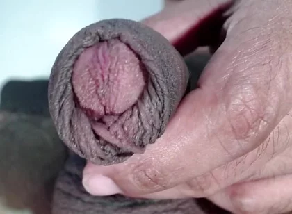 Big Black Wet Foreskin