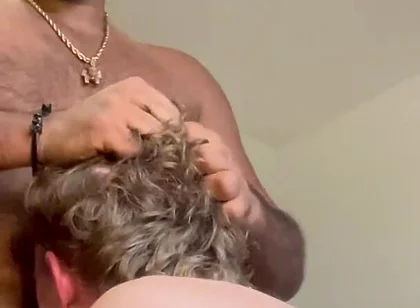 Aussie Boy Sucking Hairy Daddys Thick Brown Dick with Big Cumshot All Over His Face