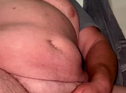 Bear Smoking and Stroking on the Toilet