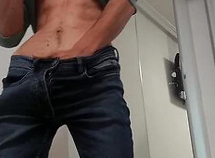 The Dude Shows You His Tight Piece Of Cock Inside His Jeans - Hunk Hands