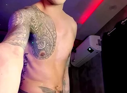 Asian Inked Boy Teasing and Jerking off