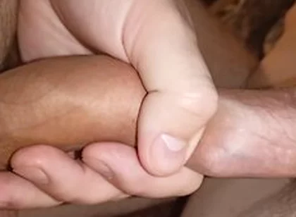Sissys Dicks Stuck Together With Big Skins Into Each Other!
