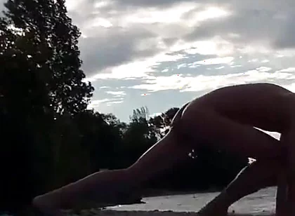 Slender Nudist Boy Does Yoga Nude on a Naturist Beach. Naked Yoga Video by Jon Arteen Gay Porn Model