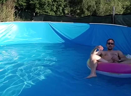 Wet Summer Ride. Handjob in the Pool