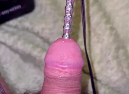 Extra Uretral Stimulation with Beaded Sound Deep in My Cock