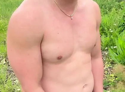 Muscular Asian Hunk Strips and Flexes Naked by the Highway - Public Muscle Worship Jo & Cum Eating