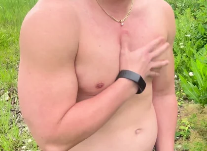 Muscular Asian Hunk Strips and Flexes Naked by the Highway Muscle Worship Jo & Cum Eating