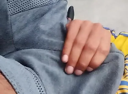 Man Gets Hot and Masturbates Under His Clothes