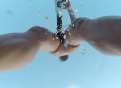 Outside Nude Shower at the Pool and Slowmotion