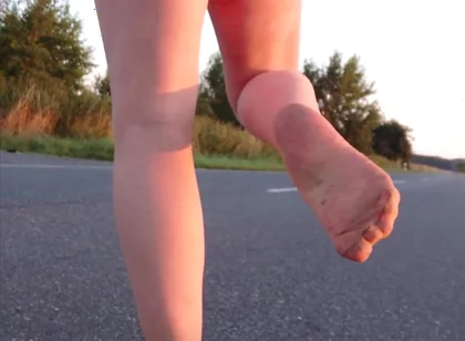 Walk in Tights on the Country Road