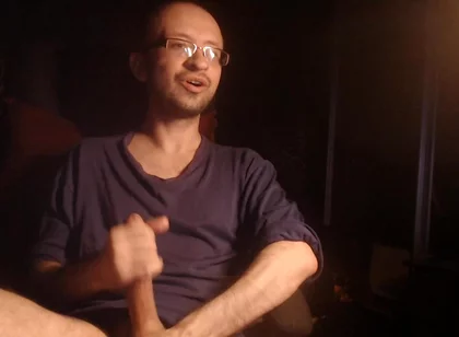 Horny Funny Guy Jerking Big Cock on Webcam