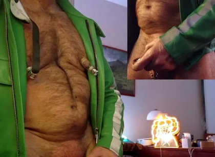 Cop Pumps His Balls, Cock and Nips While Wearing His Cop Leather