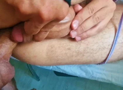 A Slut Covered in Semen, Lying on the Table, All Covered in Sperm From Sex Without Condoms.