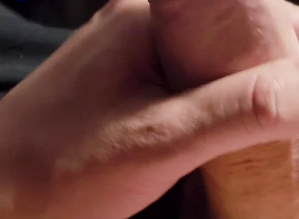 Masturbating My Big Cock Until Cumming. Close-up POV