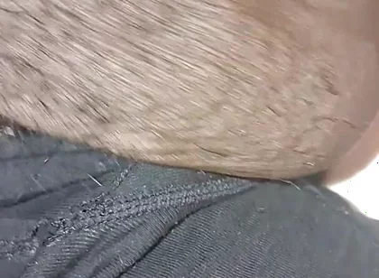 Stroking Big Black Uncut Dick Through Underwear