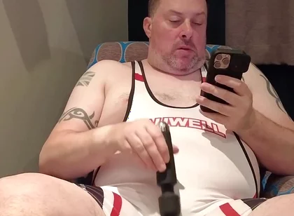 Wrestling Singlet Cock Tease and Cum