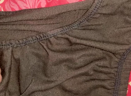 I cum on my Aunty Sangeeta's black panties.