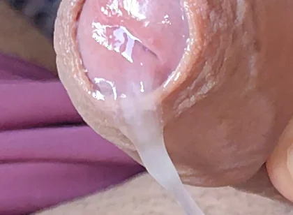 Daddy Exhausted in Close up of Cum