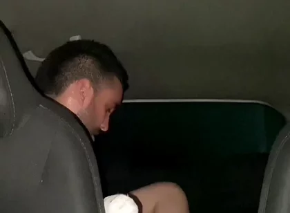 Cruising Straight Uber Driver Fucks Bareback the Tight Ass of Beautiful Young Gay Man in the Car Cums Inside Her Ass