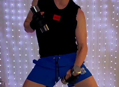 Fitness Workout in blue CK Shorts