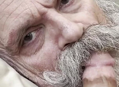 Old Bearded Cocksucker Takes Huge Load Straight Down His Gullet
