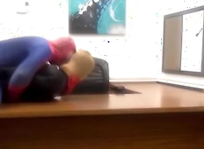 Spiderman Humps Robber He Finds In An Office